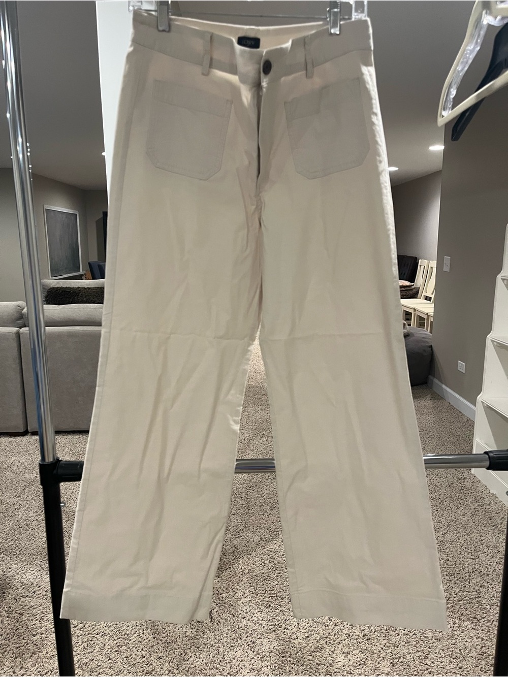 J Crew Wide-Leg Cream Pants - Versatile Everyday Trousers